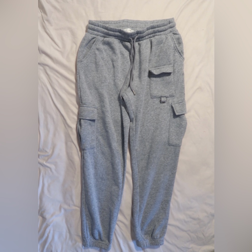 No Comment Gray Cargo Jogger Pants M
